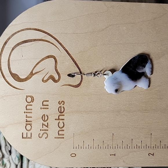Old English Sheepdog Drop Earrings - Picture 5 of 8